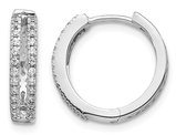 1/4 Carat (ctw I2-I3, I-J) Diamond Huggie Hoop Earrings in 14K White Gold